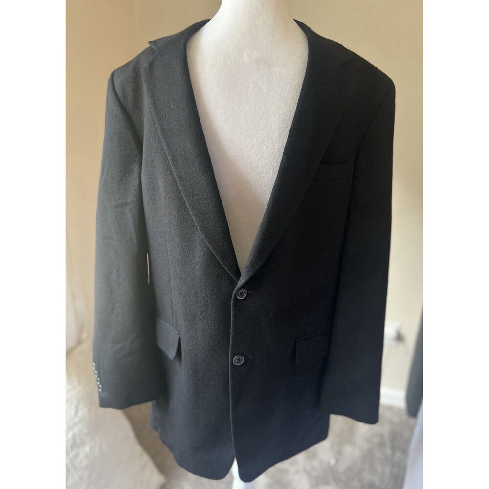 Jos A Banks Gordon 100% Cashmere Blazer 41LG Sport Coat Single Vent Luxury Black